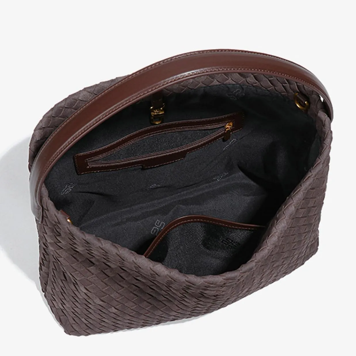 Slouchy Suede Woven Hobo Bags Women Trendy Suede Purse Crossbody Crescent Shoulder Satchel Bag Top Handle Tote Handbag