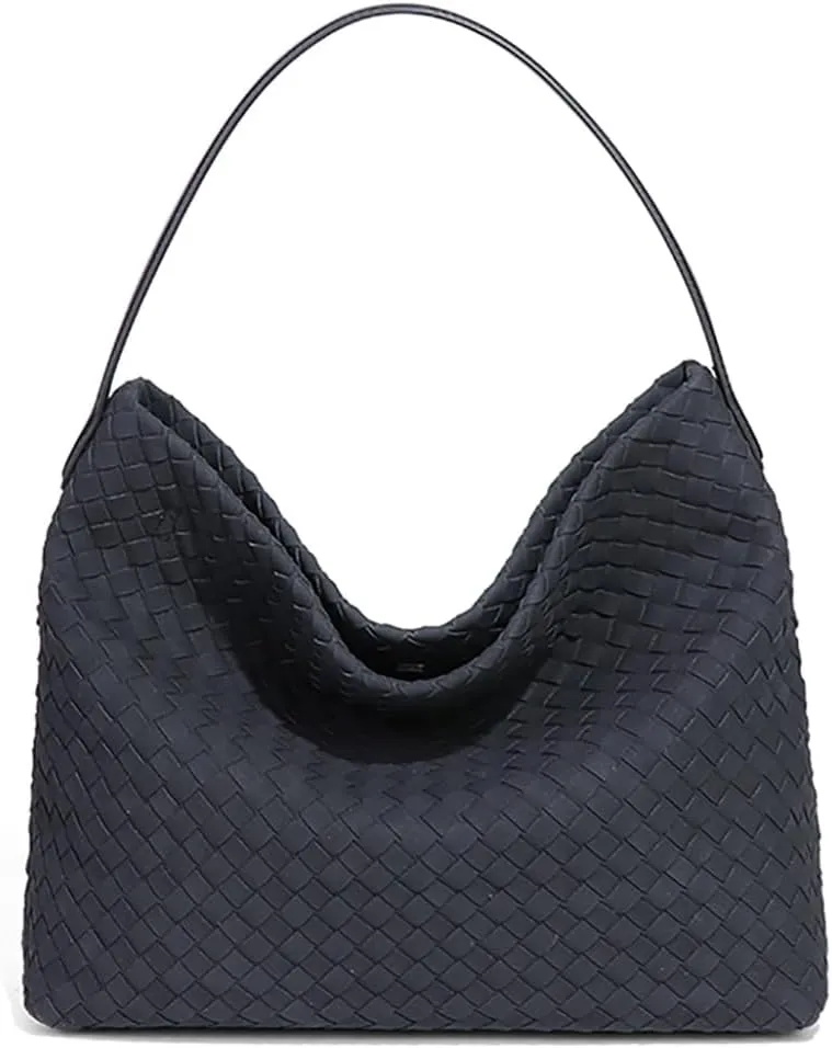 Slouchy Suede Woven Hobo Bags Women Trendy Suede Purse Crossbody Crescent Shoulder Satchel Bag Top Handle Tote Handbag