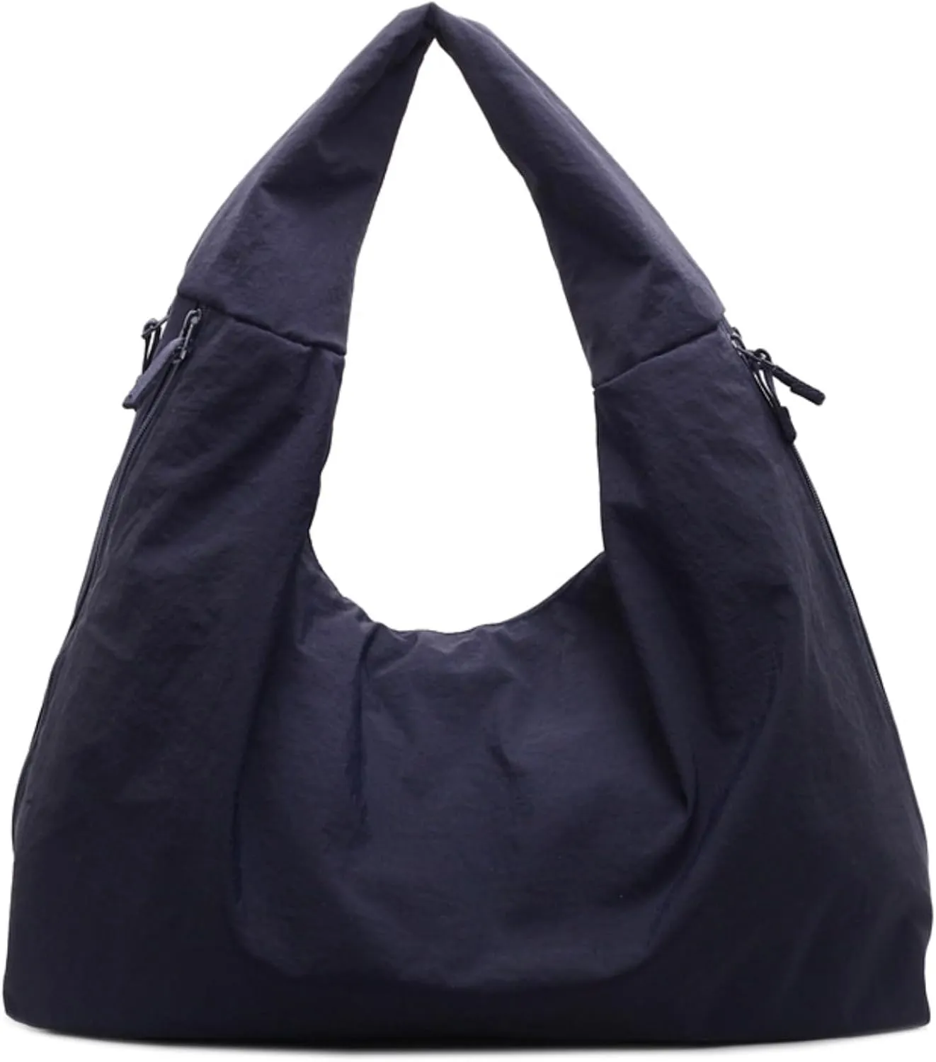 Slouchy Tote Bag 2025 Nylon Solid Pleated Handbag Men Women Large Shoulder Travel Gym Commute Hobo Weekend Vacation