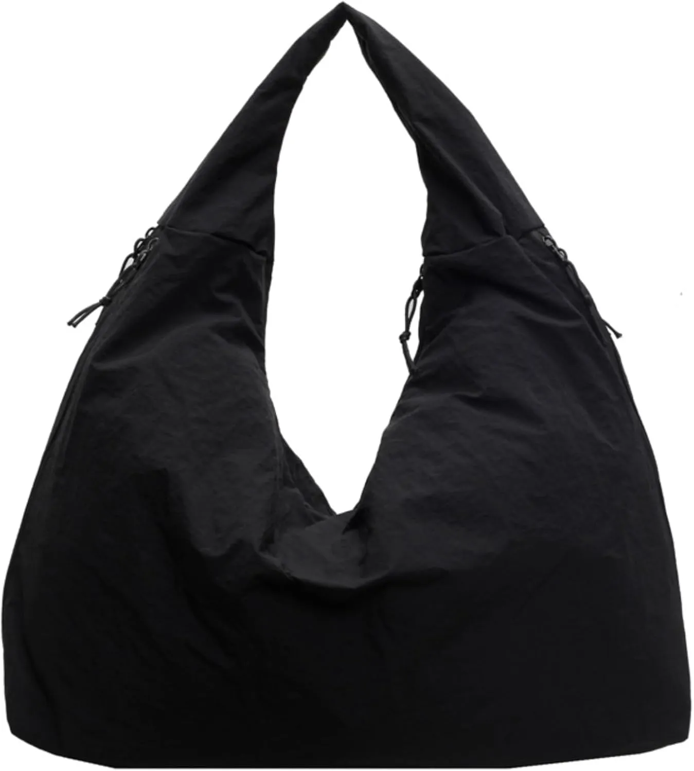 Slouchy Tote Bag 2025 Nylon Solid Pleated Handbag Men Women Large Shoulder Travel Gym Commute Hobo Weekend Vacation