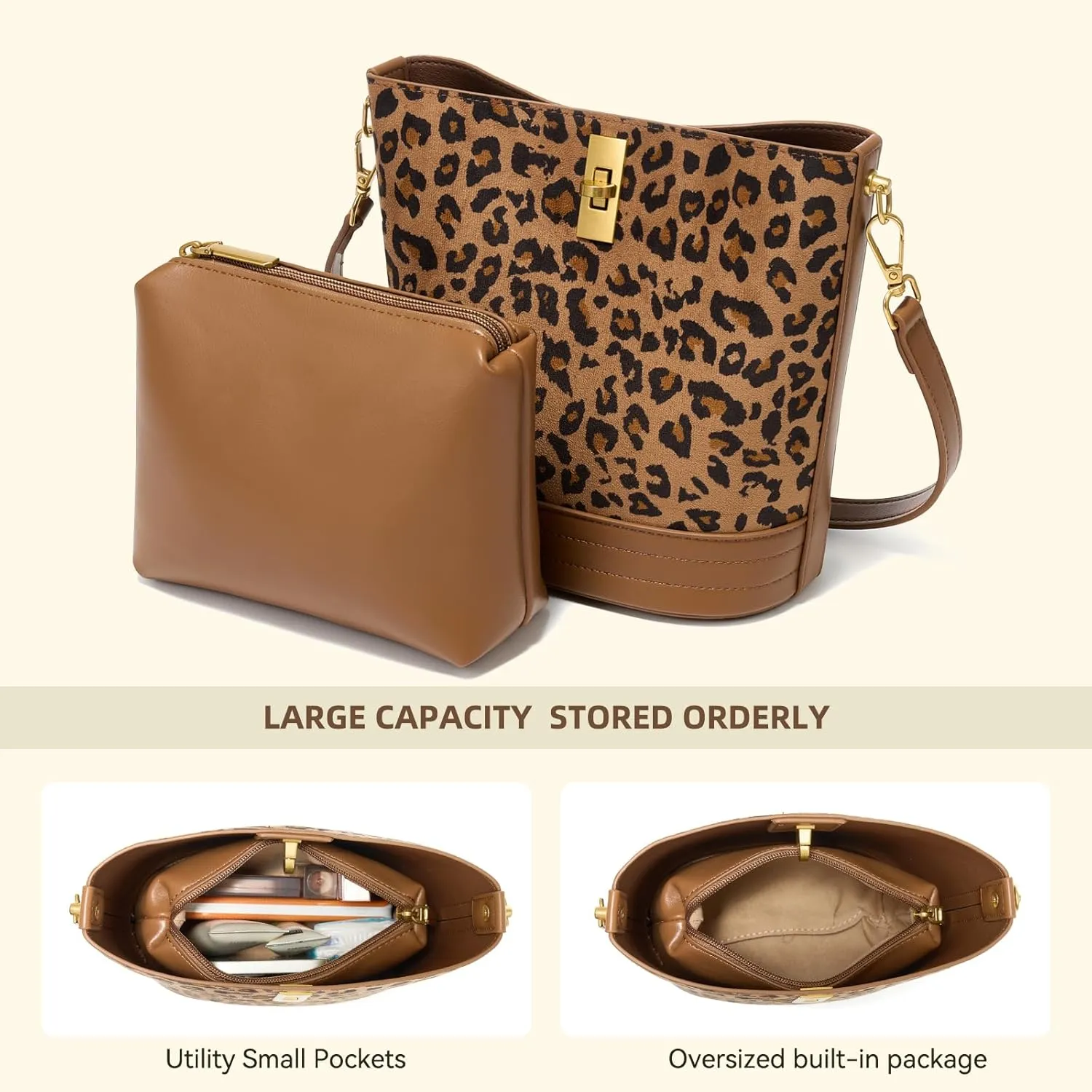 Small Bucket Bag Bucket Purse for Women Shoulder Purse Crossbody Handbag Mini Faux Suede Hobo Bag