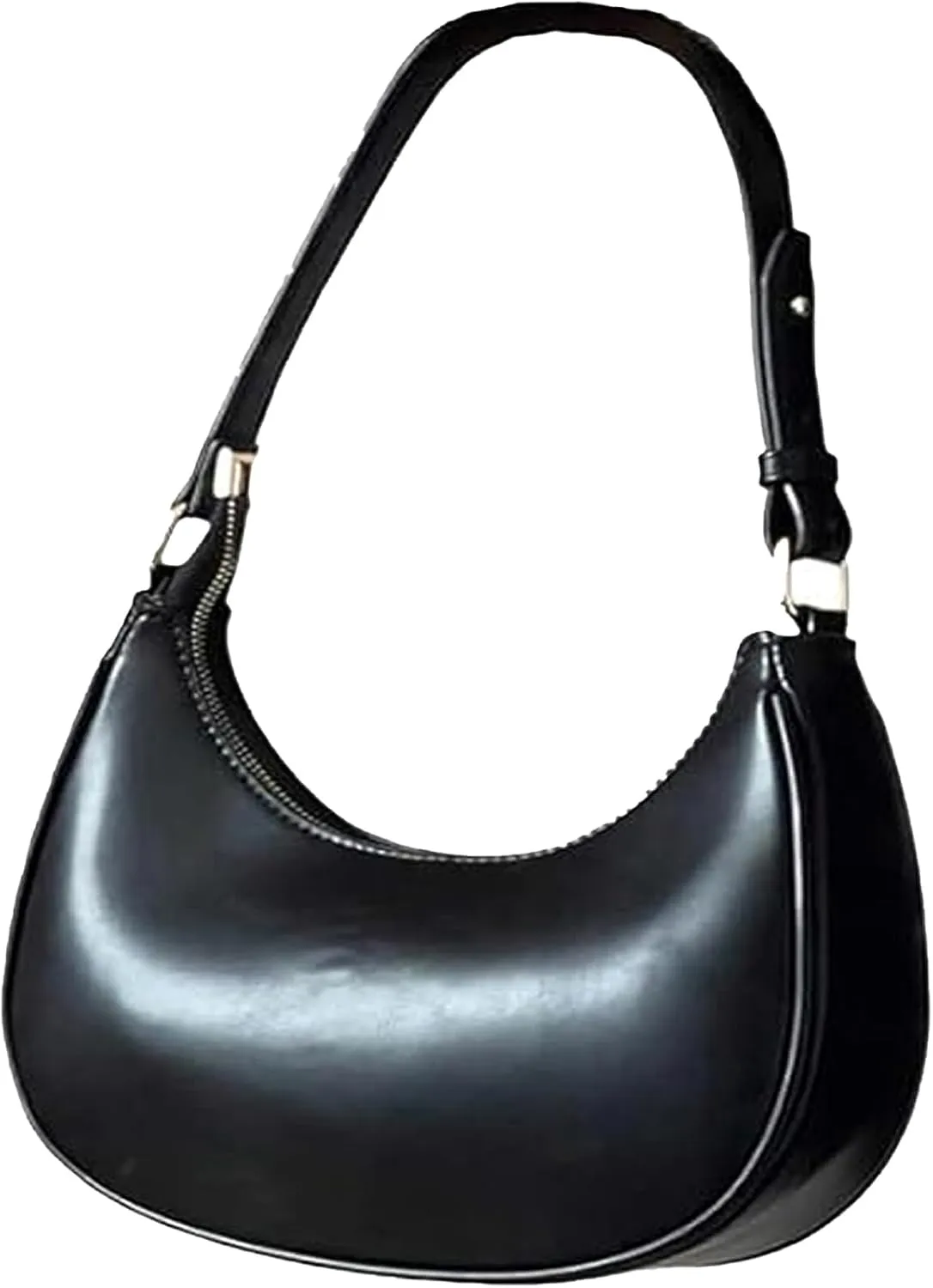 Small Crescent Leather Shoulder Bag for Women Crossbody Clutch Hobo Tote Purses Hangbags