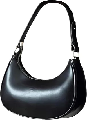 Small Crescent Leather Shoulder Bag for Women Crossbody Clutch Hobo Tote Purses Hangbags