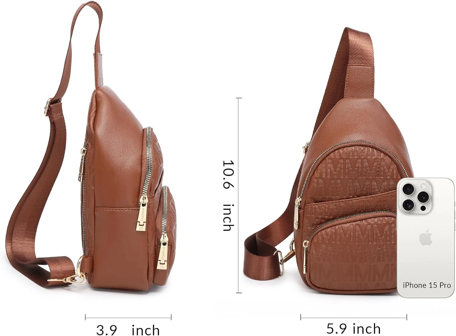 Small Crossbody Bag for Women Pu Leather Sling Purse Trendy Fanny Pack Chest Bag for Travel