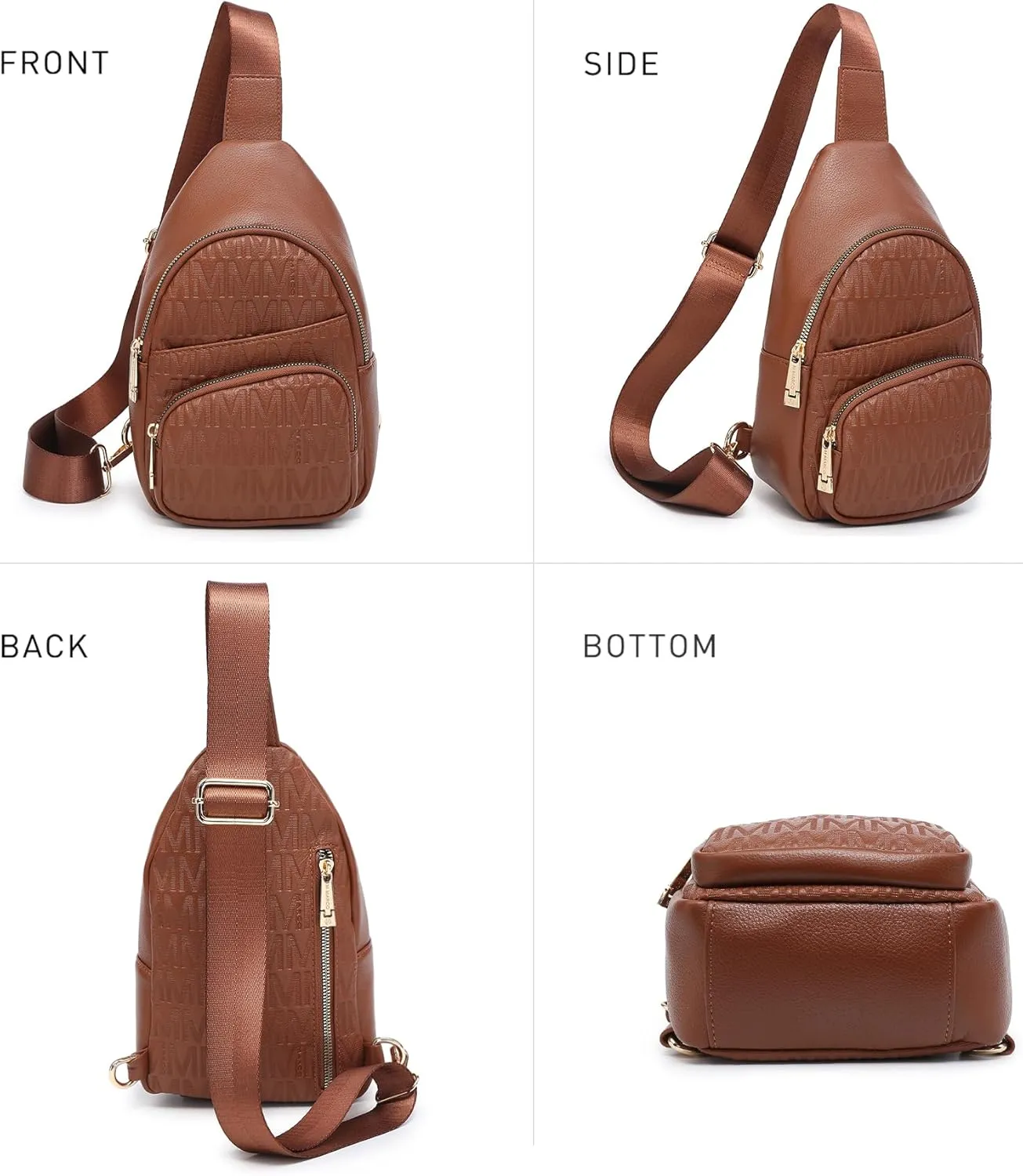 Small Crossbody Bag for Women Pu Leather Sling Purse Trendy Fanny Pack Chest Bag for Travel