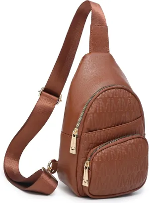 Small Crossbody Bag for Women Pu Leather Sling Purse Trendy Fanny Pack Chest Bag for Travel