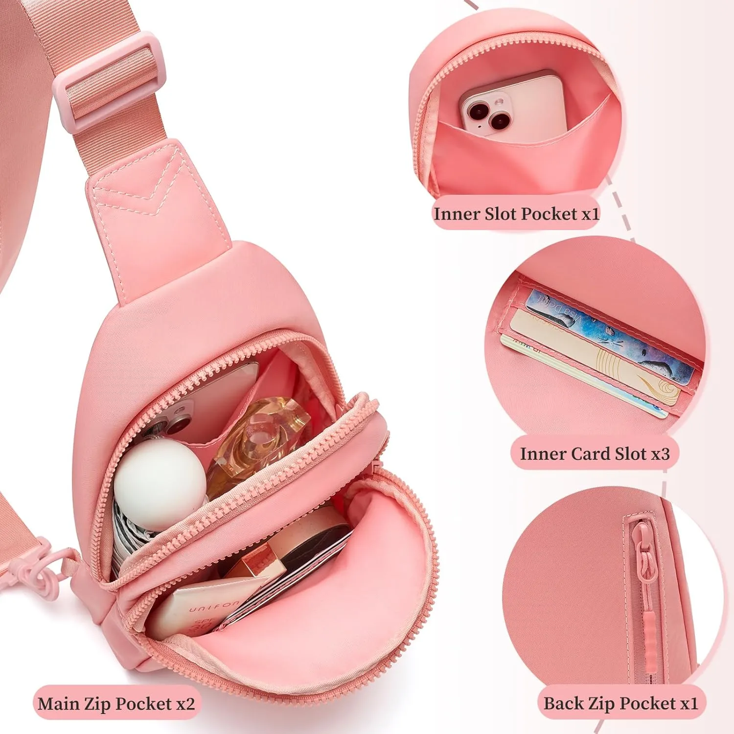 Small Initial Sling Bag for Women Crossbody Bags Fanny Pack Chest Bag Purses Birthday Gift