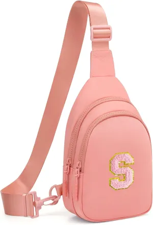 Small Initial Sling Bag for Women Crossbody Bags Fanny Pack Chest Bag Purses Birthday Gift