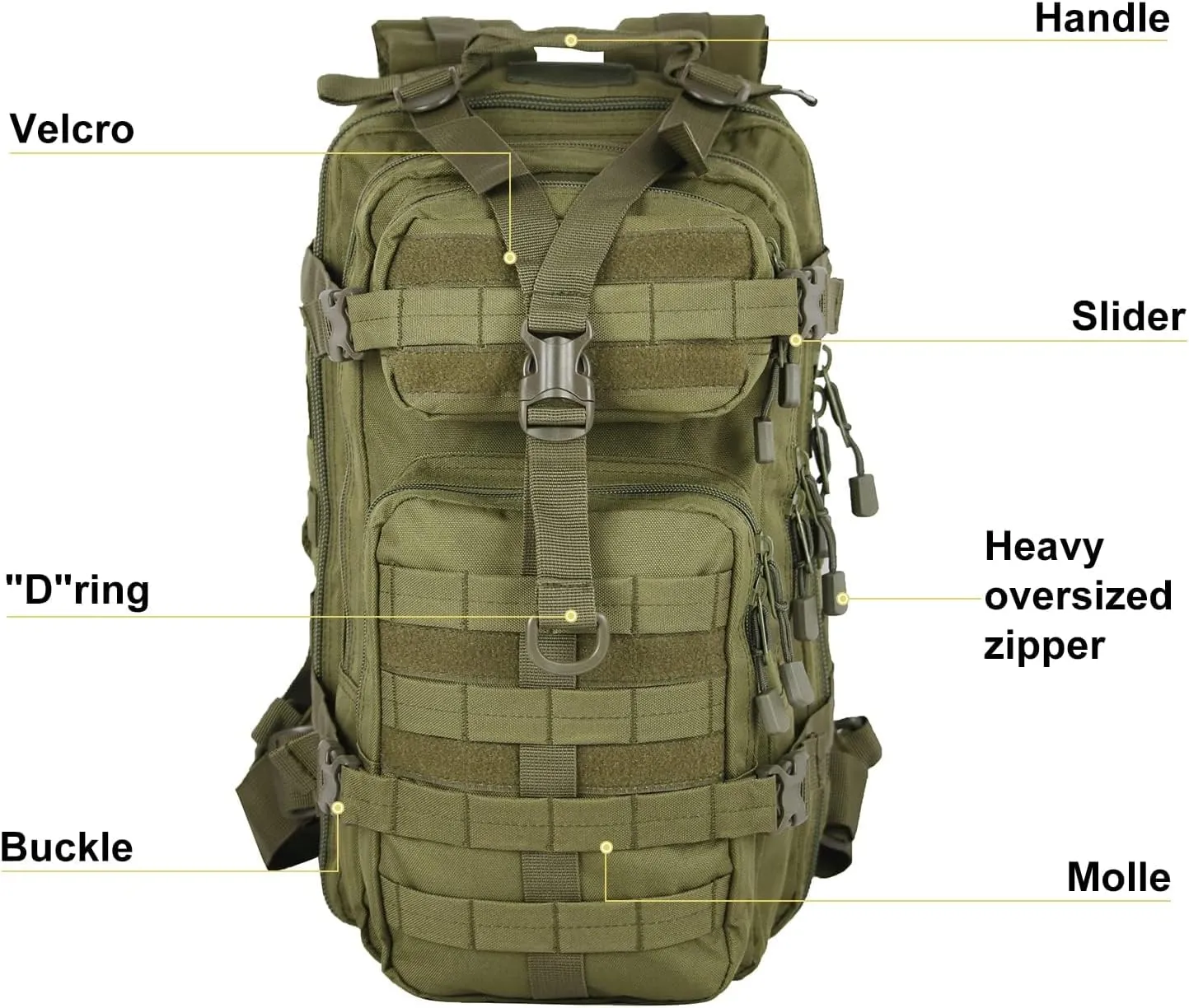 Small Military Tactical Backpack 30L Assault Backpack Tactical Bag for Outdoor,Hiking, Camping Travel (Green)