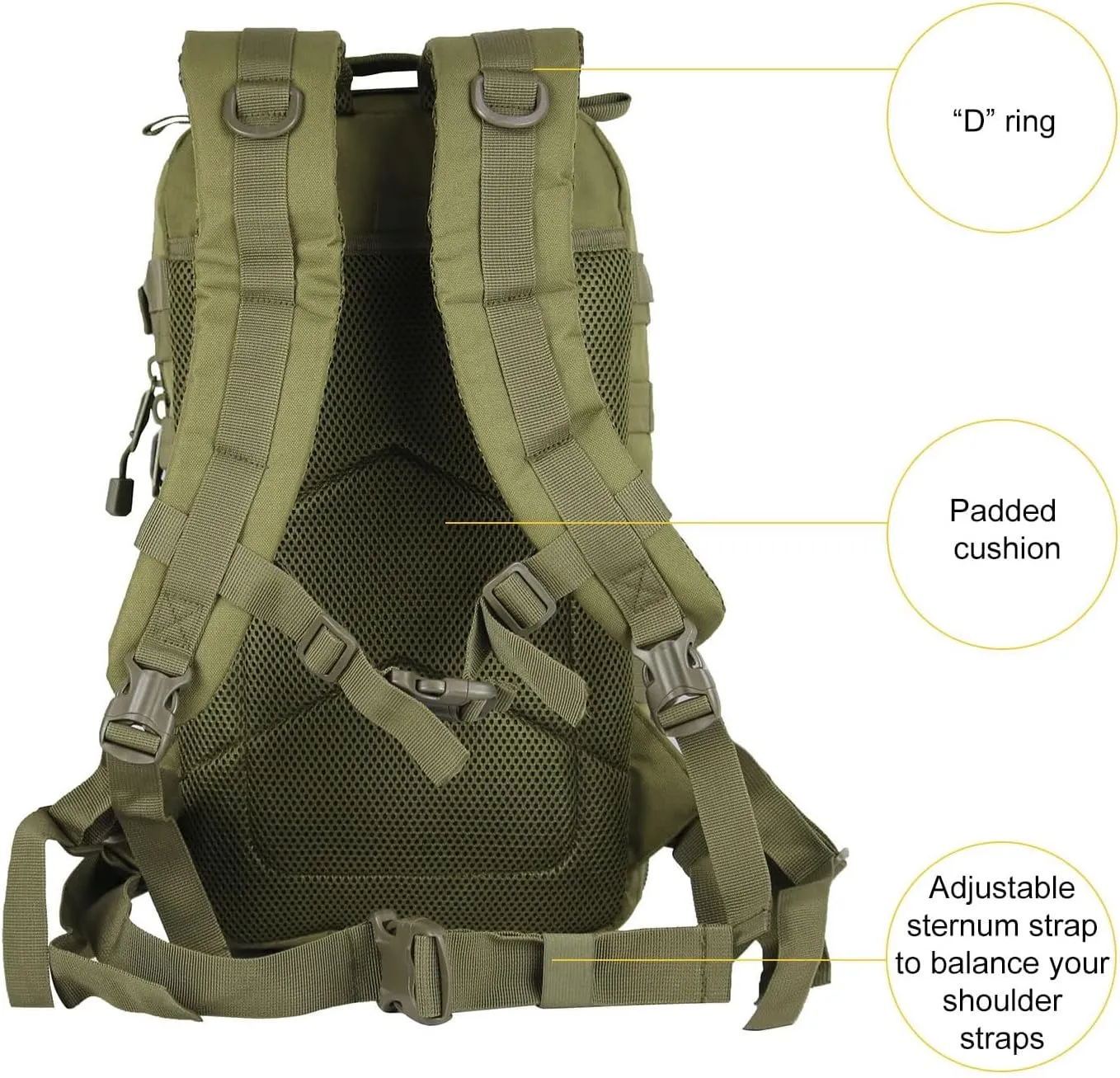 Small Military Tactical Backpack 30L Assault Backpack Tactical Bag for Outdoor,Hiking, Camping Travel (Green)