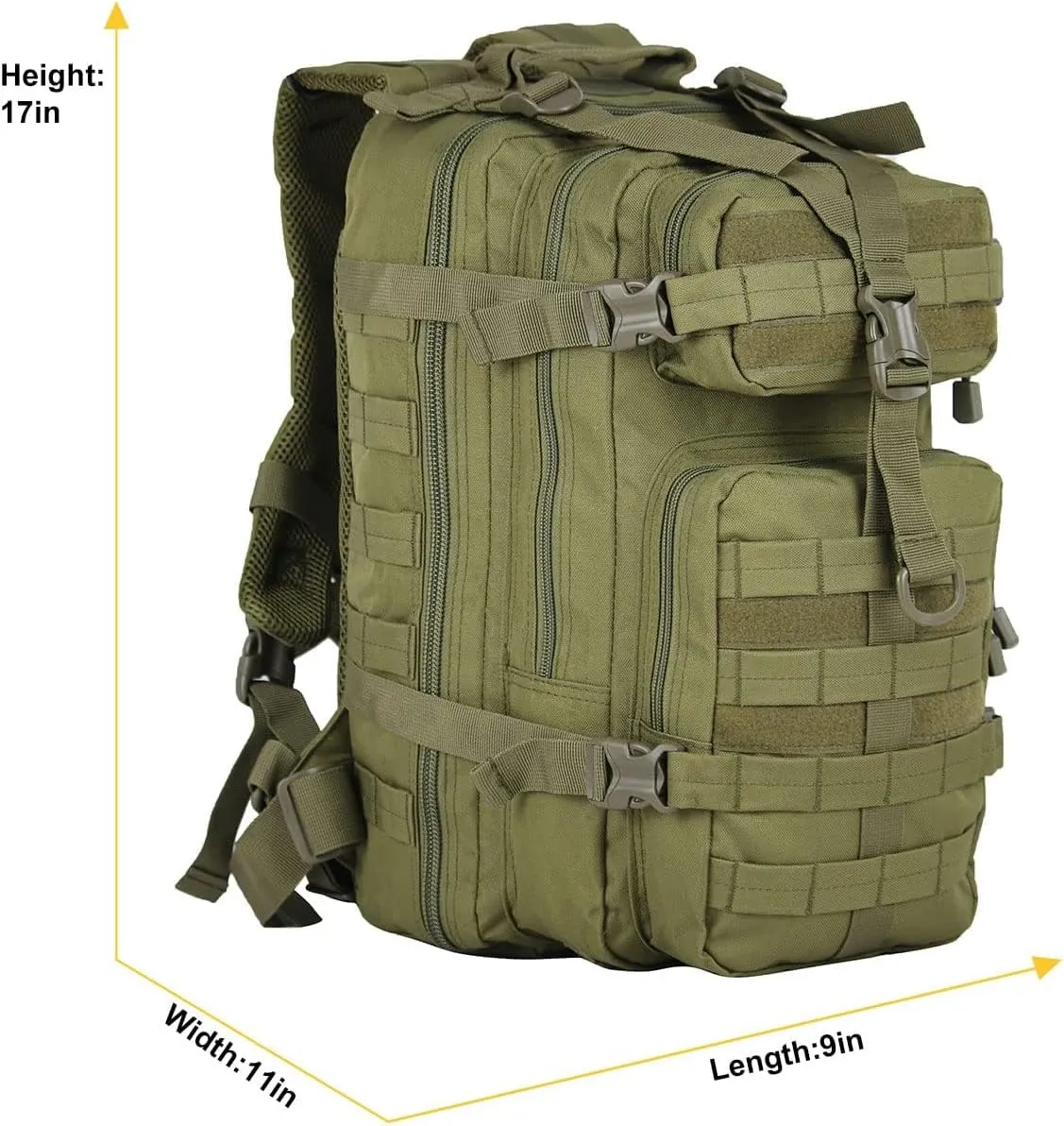 Small Military Tactical Backpack 30L Assault Backpack Tactical Bag for Outdoor,Hiking, Camping Travel (Green)