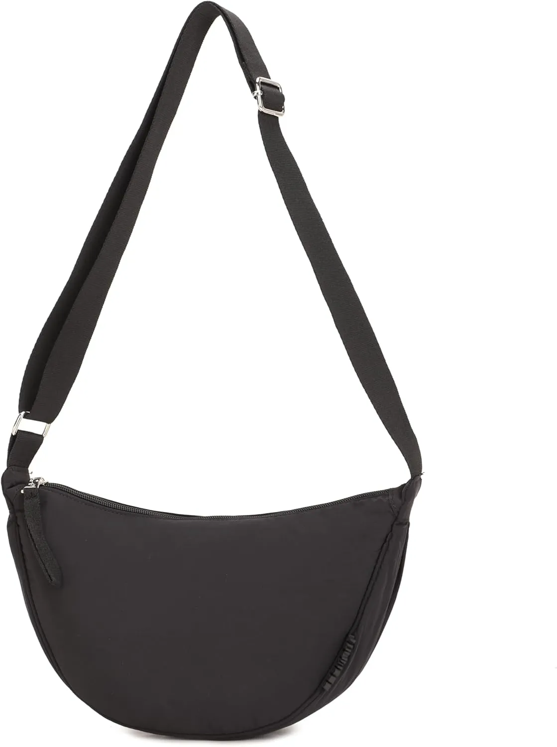 Small Nylon Crescent Crossbody Bag for Women Men Trendy, Waterproof Crescent Sling, Lightweight Travel Purses