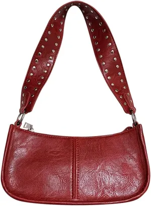 Small Shoulder Bag for Women Crossbody Sling Bag PU Tote Handbag Classic Hobo Purse Clutch Underarm Luna Bag(Red)