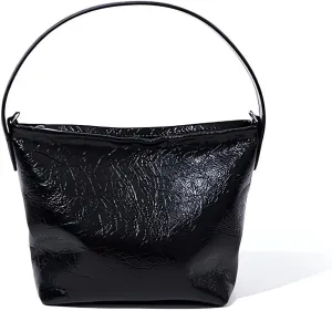 Small Shoulder Bag for Women in Patent Leather for Work and Leisure, Great Gift, Black or White Colors for Choice