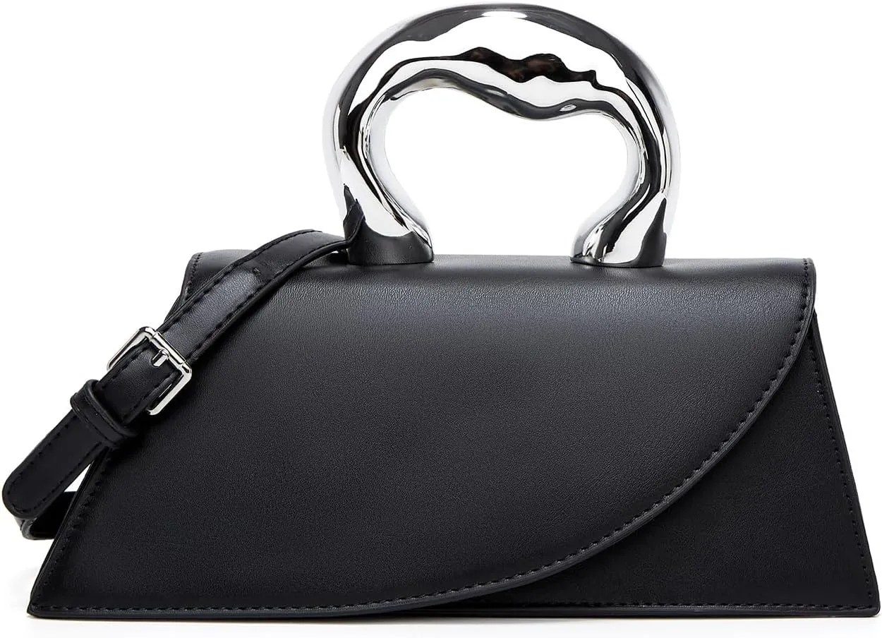 Small Silver Crossbody Satchel Y2K Evening Handbag for Women - Hobo Shoulder Tote Bag 2025
