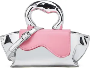 Small Silver Crossbody Satchel Y2K Evening Handbag for Women - Hobo Shoulder Tote Bag 2025