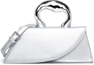Small Silver Crossbody Satchel Y2K Evening Handbag for Women - Hobo Shoulder Tote Bag 2025