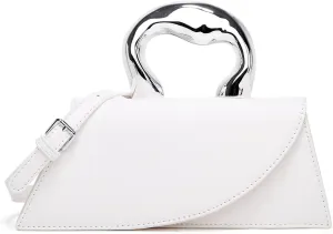 Small Silver Crossbody Satchel Y2K Evening Handbag for Women - Hobo Shoulder Tote Bag 2025