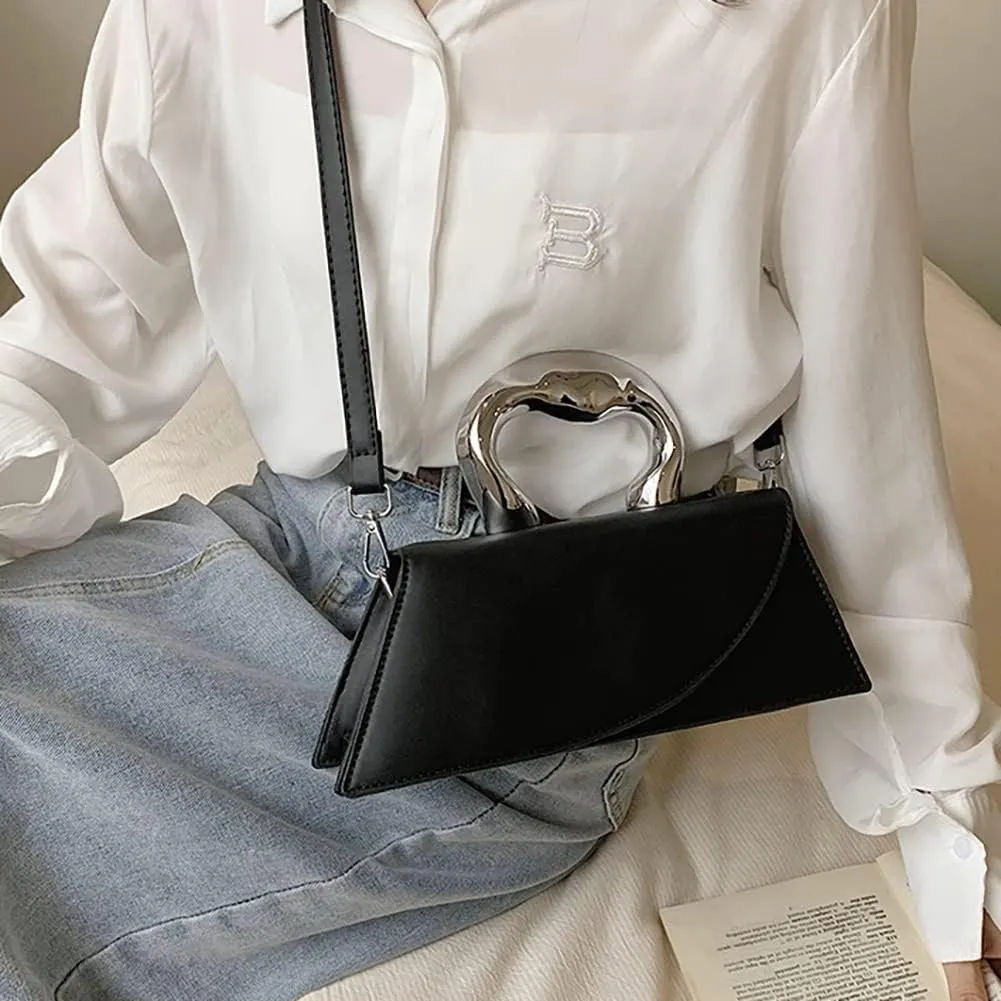 Small Silver Crossbody Satchel Y2K Evening Handbag for Women - Hobo Shoulder Tote Bag 2025