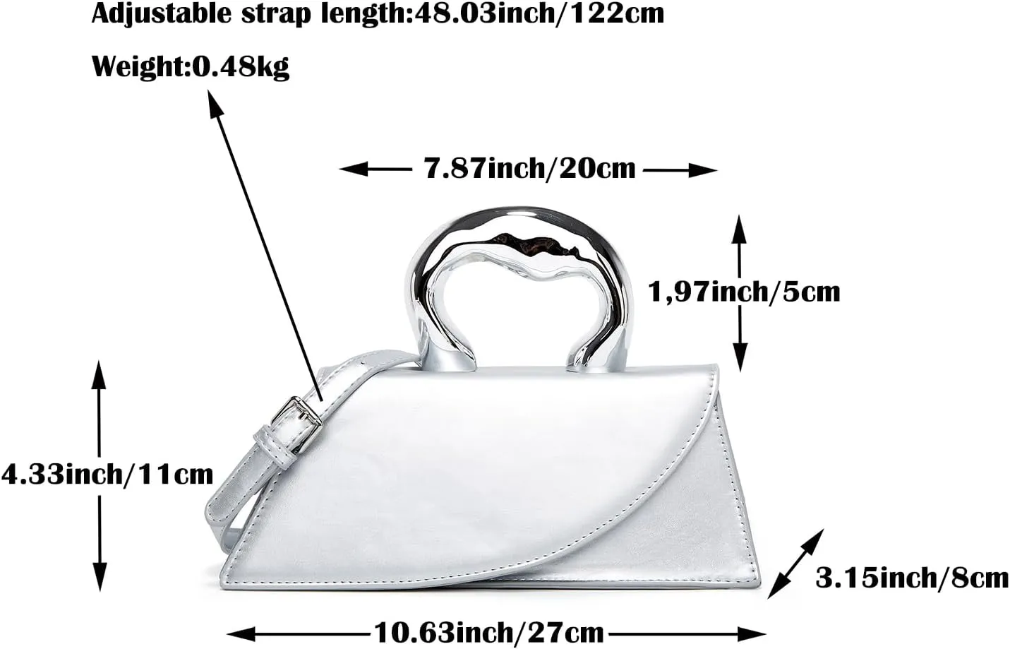 Small Silver Crossbody Satchel Y2K Evening Handbag for Women - Hobo Shoulder Tote Bag 2025