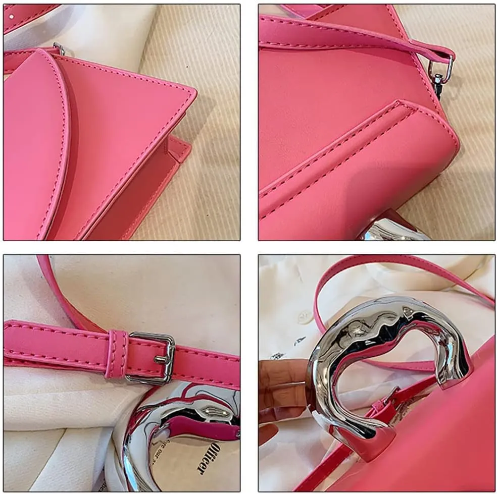 Small Silver Crossbody Satchel Y2K Evening Handbag for Women - Hobo Shoulder Tote Bag 2025