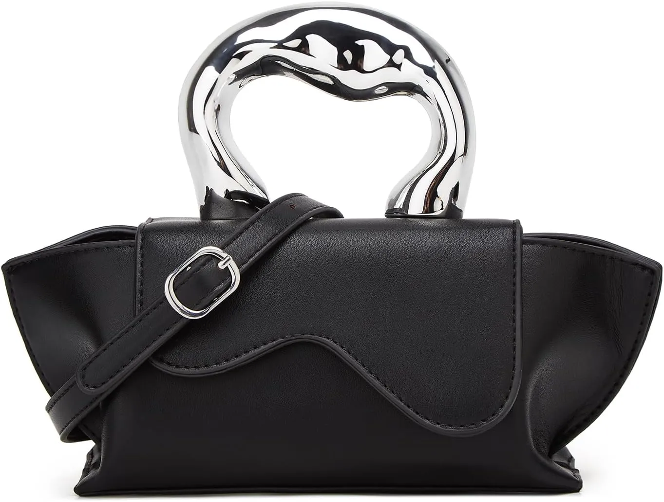 Small Silver Crossbody Satchel Y2K Evening Handbag for Women - Hobo Shoulder Tote Bag 2025