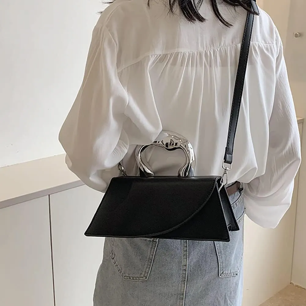 Small Silver Crossbody Satchel Y2K Evening Handbag for Women - Hobo Shoulder Tote Bag 2025