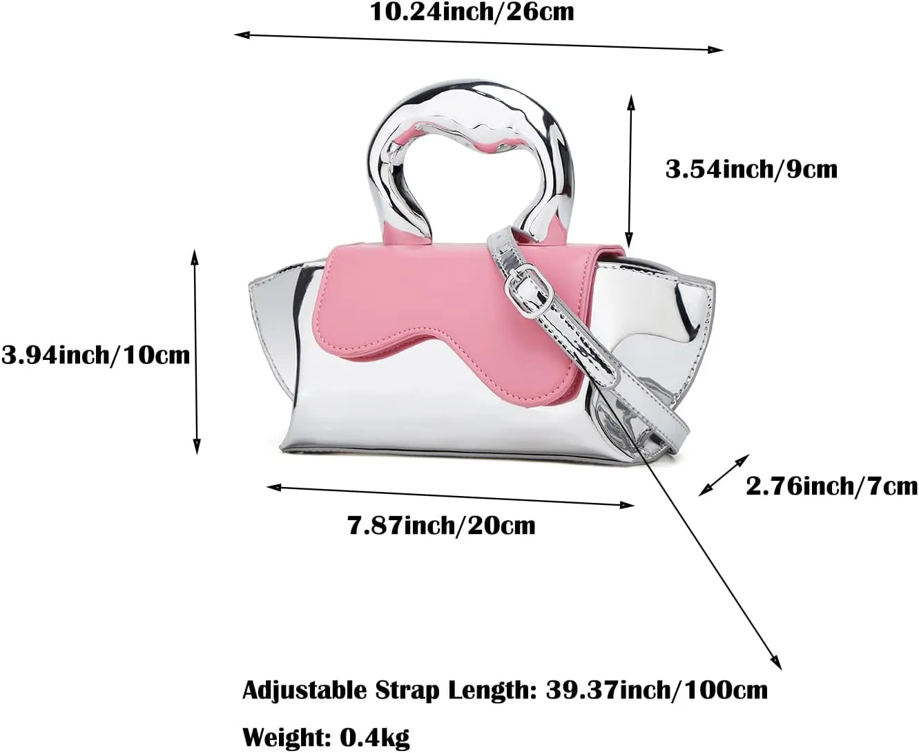 Small Silver Crossbody Satchel Y2K Evening Handbag for Women - Hobo Shoulder Tote Bag 2025