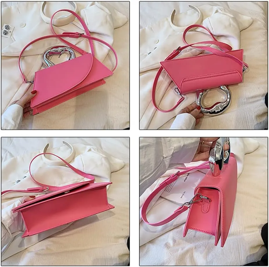 Small Silver Crossbody Satchel Y2K Evening Handbag for Women - Hobo Shoulder Tote Bag 2025