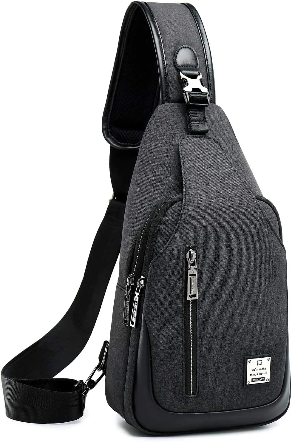 Small Sling Bag Crossbody Backpack Over the Shoulder Bag for Men Women Travel Outdoors, Lightweight Chest Pack (Small, Black)