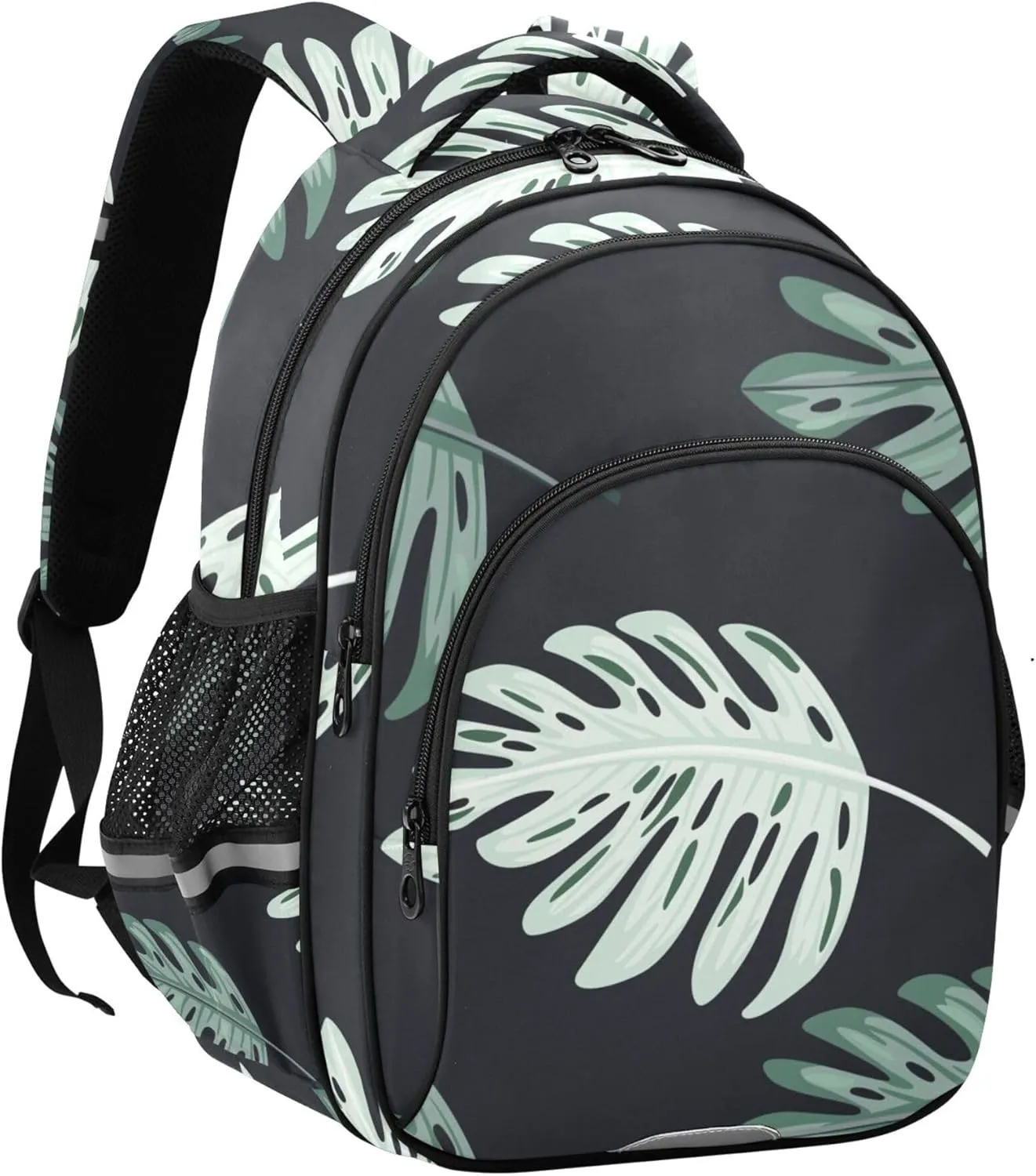 Small Travel Backpacks for Women Men - Botanical Green Leaf Casual Daypack Lightweight Laptop Backpack Durable Shoulder Bag