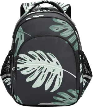 Small Travel Backpacks for Women Men - Botanical Green Leaf Casual Daypack Lightweight Laptop Backpack Durable Shoulder Bag