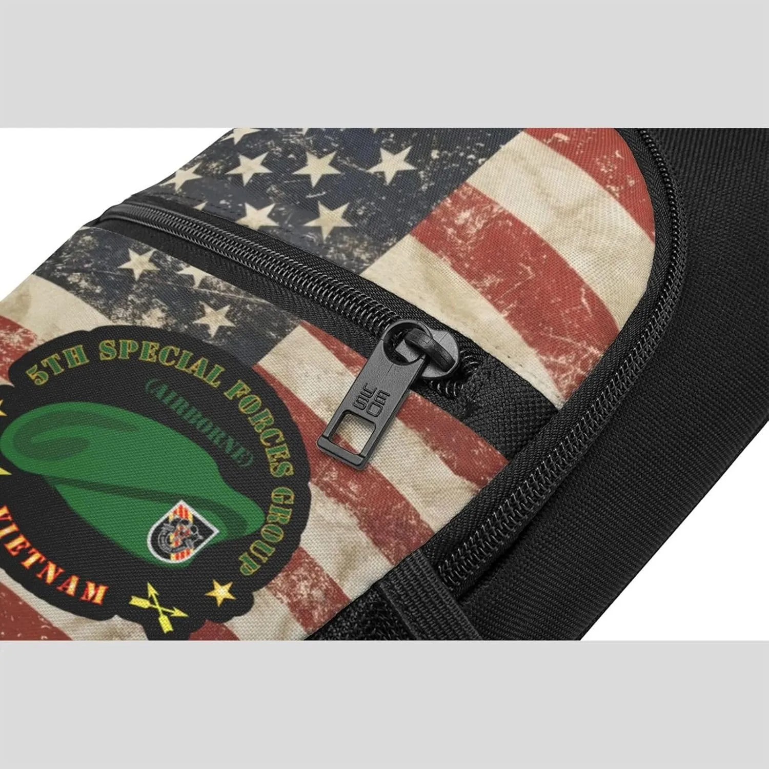SOF 5th Special Forces Group Airborne Beret Vietnam Sling Bag Crossbody Backpack Shoulder Casual Daypack Bags for Men