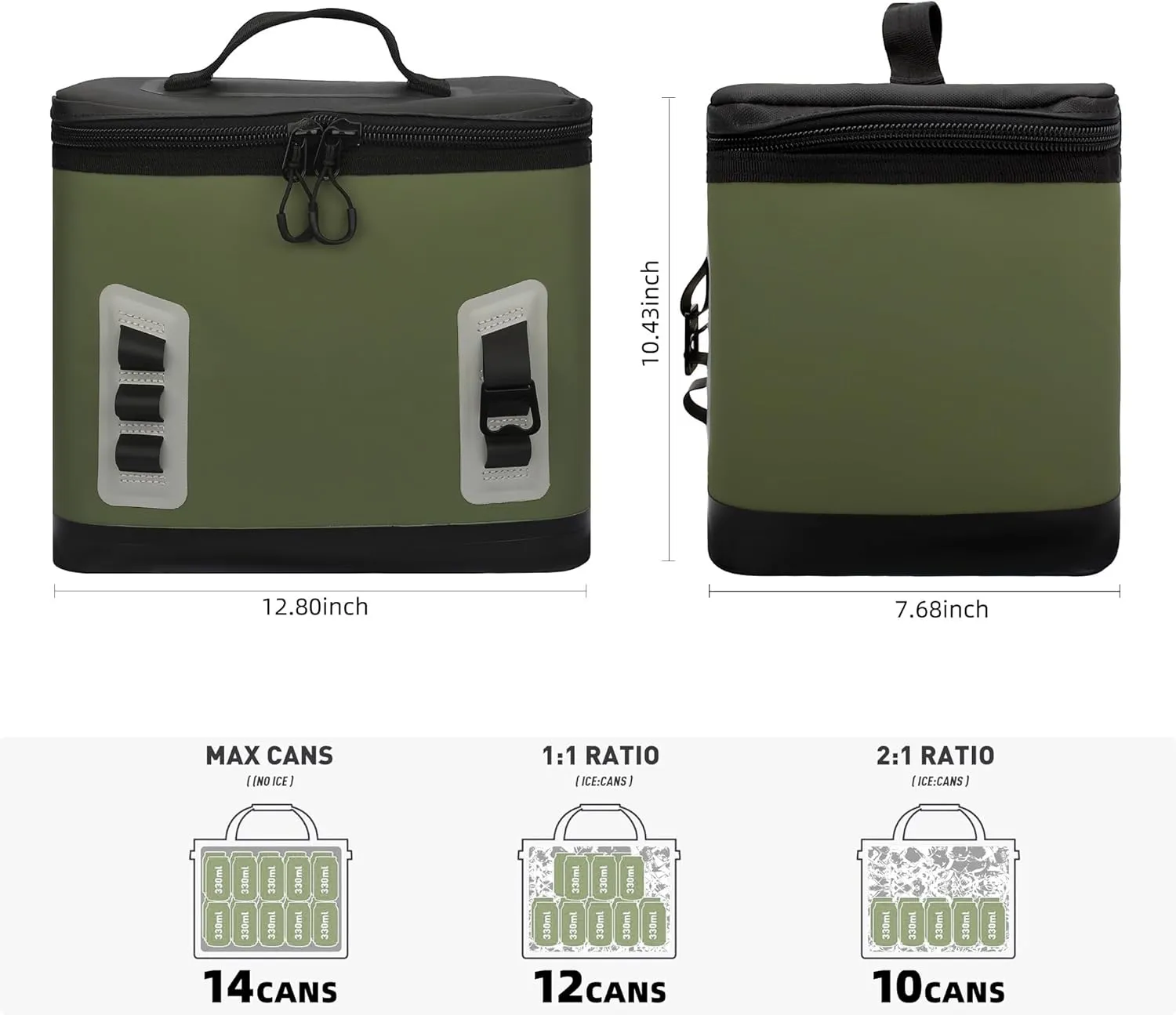 Soft Cooler 6Can to 28Can, Portable/Single Shoulder/Backpack Ice Chest Box, Dry & Wet Compartment Design, Built-in Bottle Opener, Suitable for Lunch, Beach, Travel, Camping