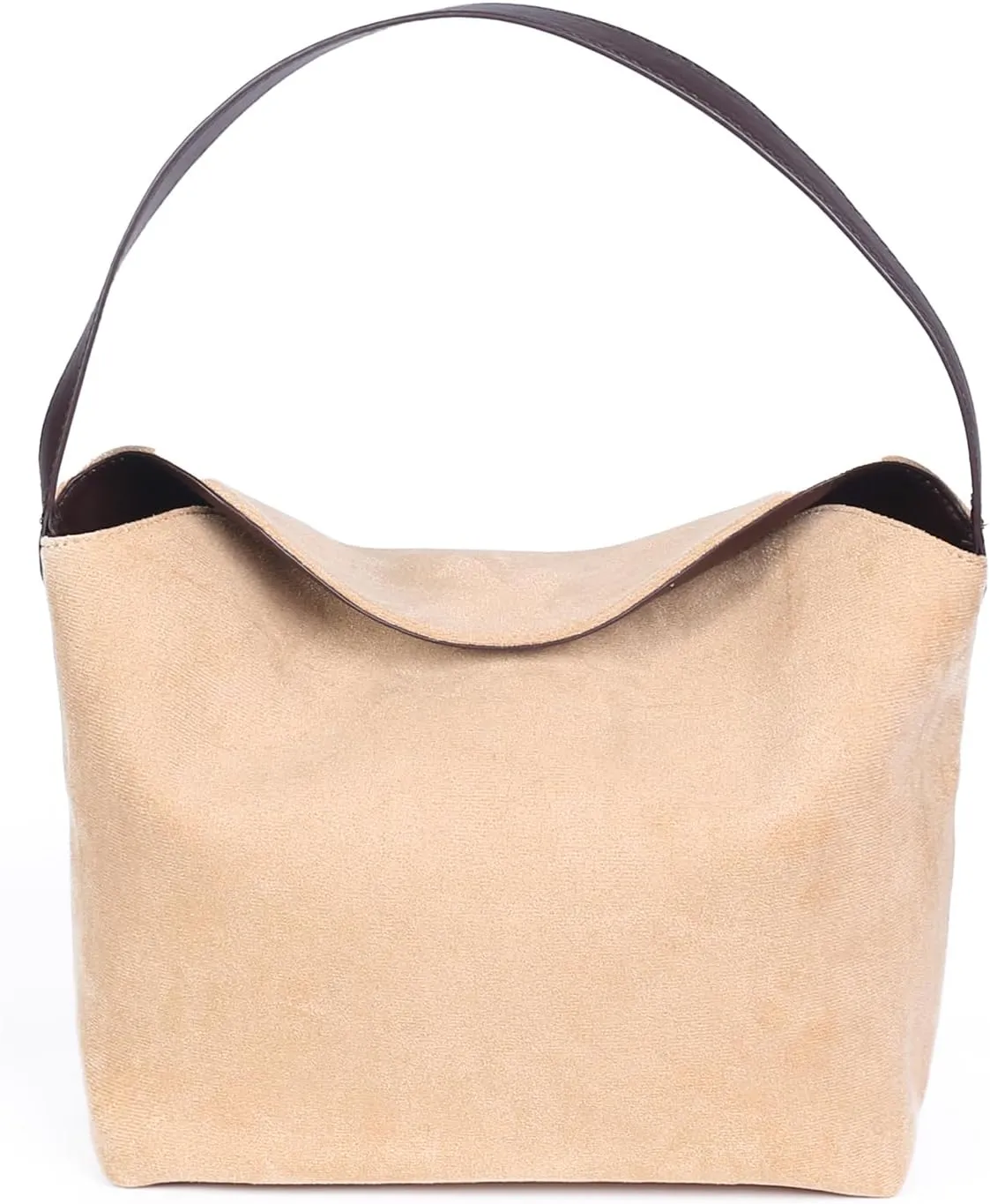 Soft Faux Suede Hobo Bag for Women - Minimalist Design with Magnetic Button