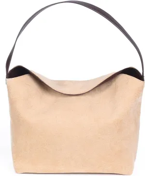 Soft Faux Suede Hobo Bag for Women - Minimalist Design with Magnetic Button