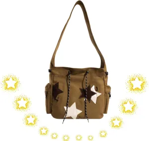 Solarix Crossbody Bag, Solarix Bag, Kawaii Zipper Messenger Bag Corduroy Tote Bag Y2k Star Tote Hobo Bag