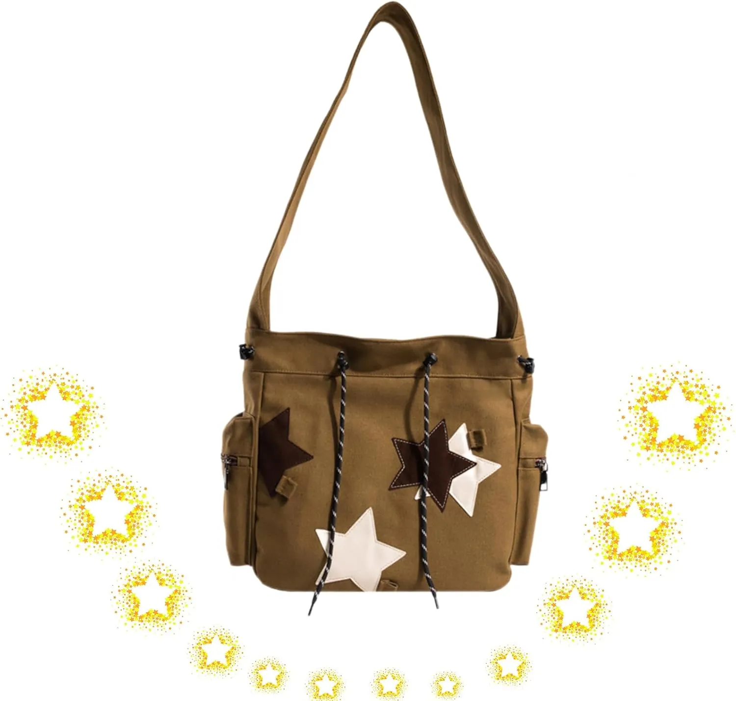 Solarix Crossbody Bag, Solarix Bag, Kawaii Zipper Messenger Bag Corduroy Tote Bag Y2k Star Tote Hobo Bag