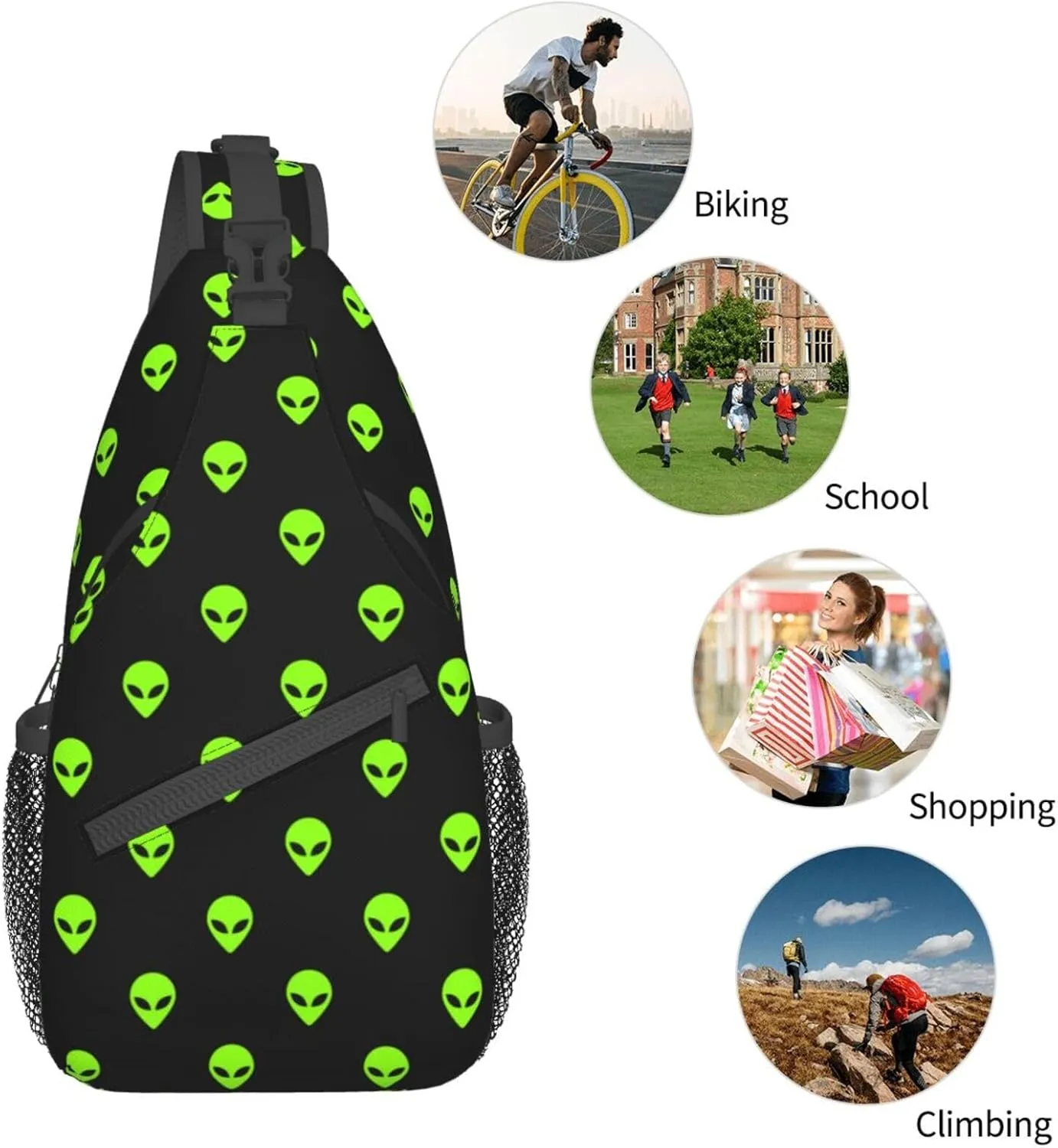 Space Planet Sling Bag,Multipurpose Crossbody Backpack Shoulder Chest Bag for Women Men Travel Hiking Daypack