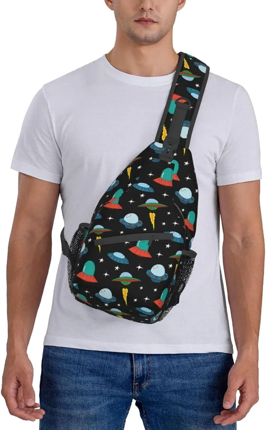 Space Planet Sling Bag,Multipurpose Crossbody Backpack Shoulder Chest Bag for Women Men Travel Hiking Daypack