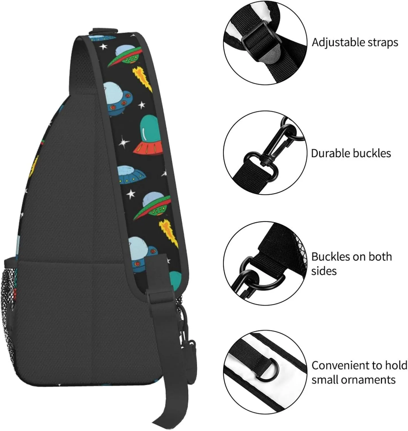Space Planet Sling Bag,Multipurpose Crossbody Backpack Shoulder Chest Bag for Women Men Travel Hiking Daypack