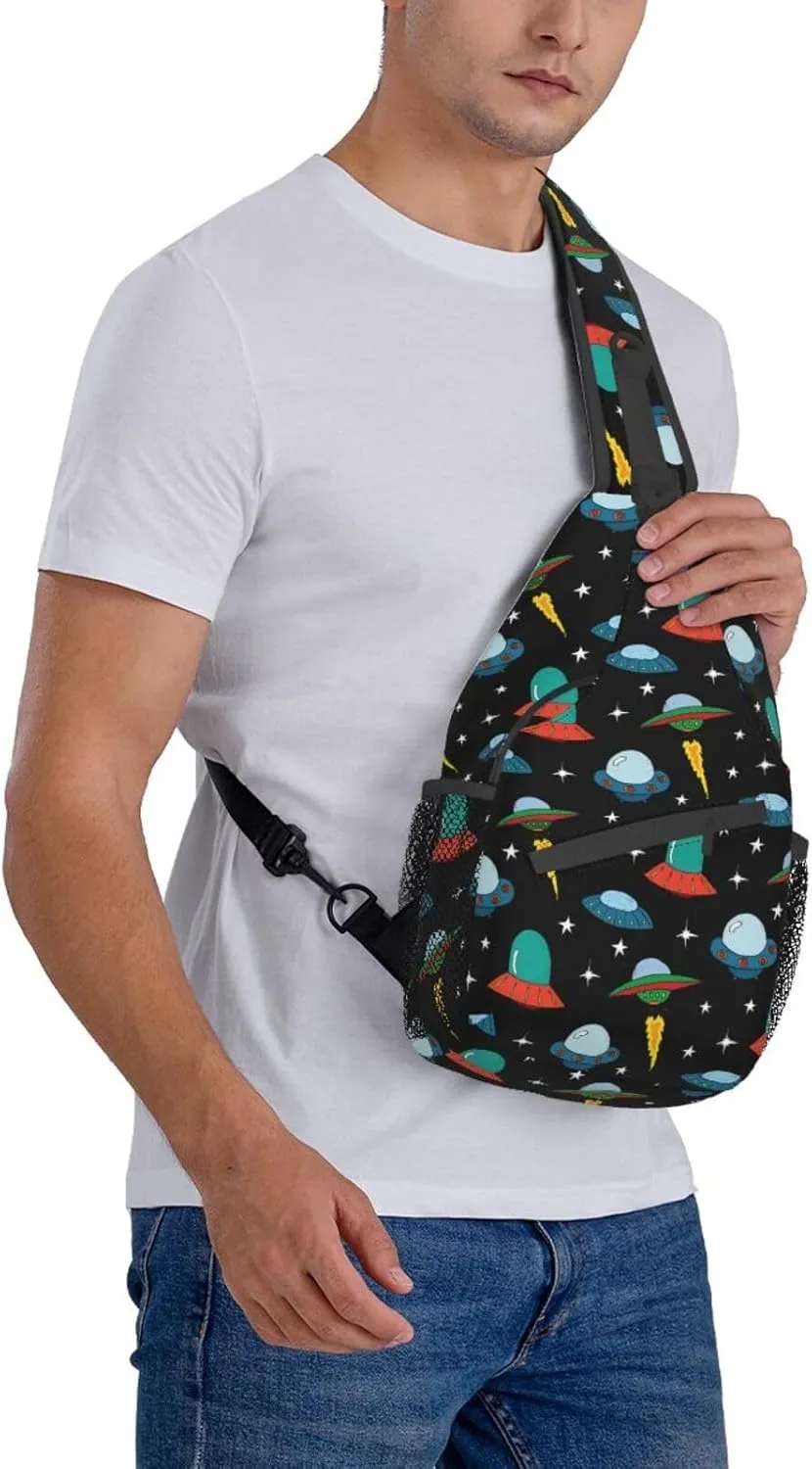 Space Planet Sling Bag,Multipurpose Crossbody Backpack Shoulder Chest Bag for Women Men Travel Hiking Daypack