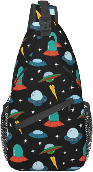 Space Planet Sling Bag,Multipurpose Crossbody Backpack Shoulder Chest Bag for Women Men Travel Hiking Daypack