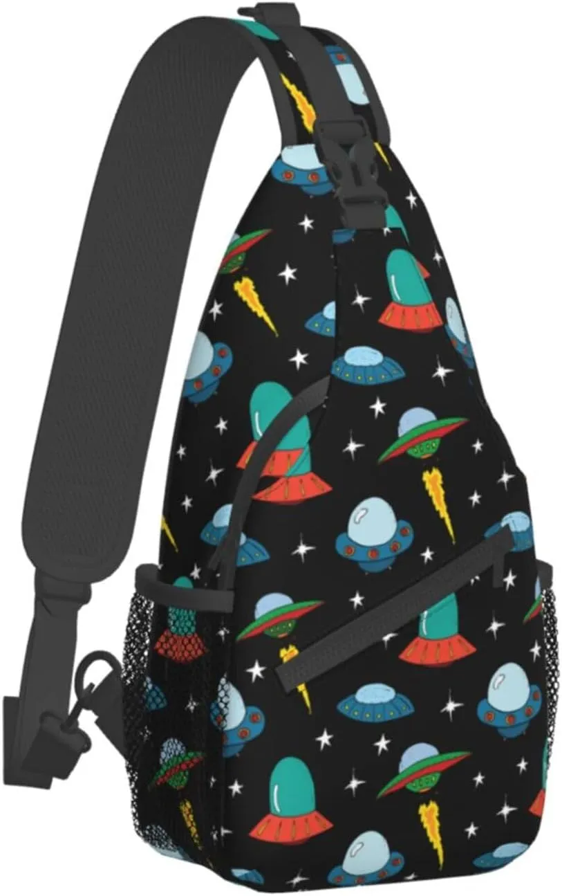 Space Planet Sling Bag,Multipurpose Crossbody Backpack Shoulder Chest Bag for Women Men Travel Hiking Daypack