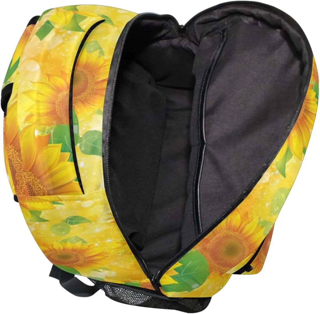 Sport Backpack for Teacher Nurse Fashion School Book Bag with Chest Strap for Business Work College Travel Trip Parents' Day Beautiful Sunflower