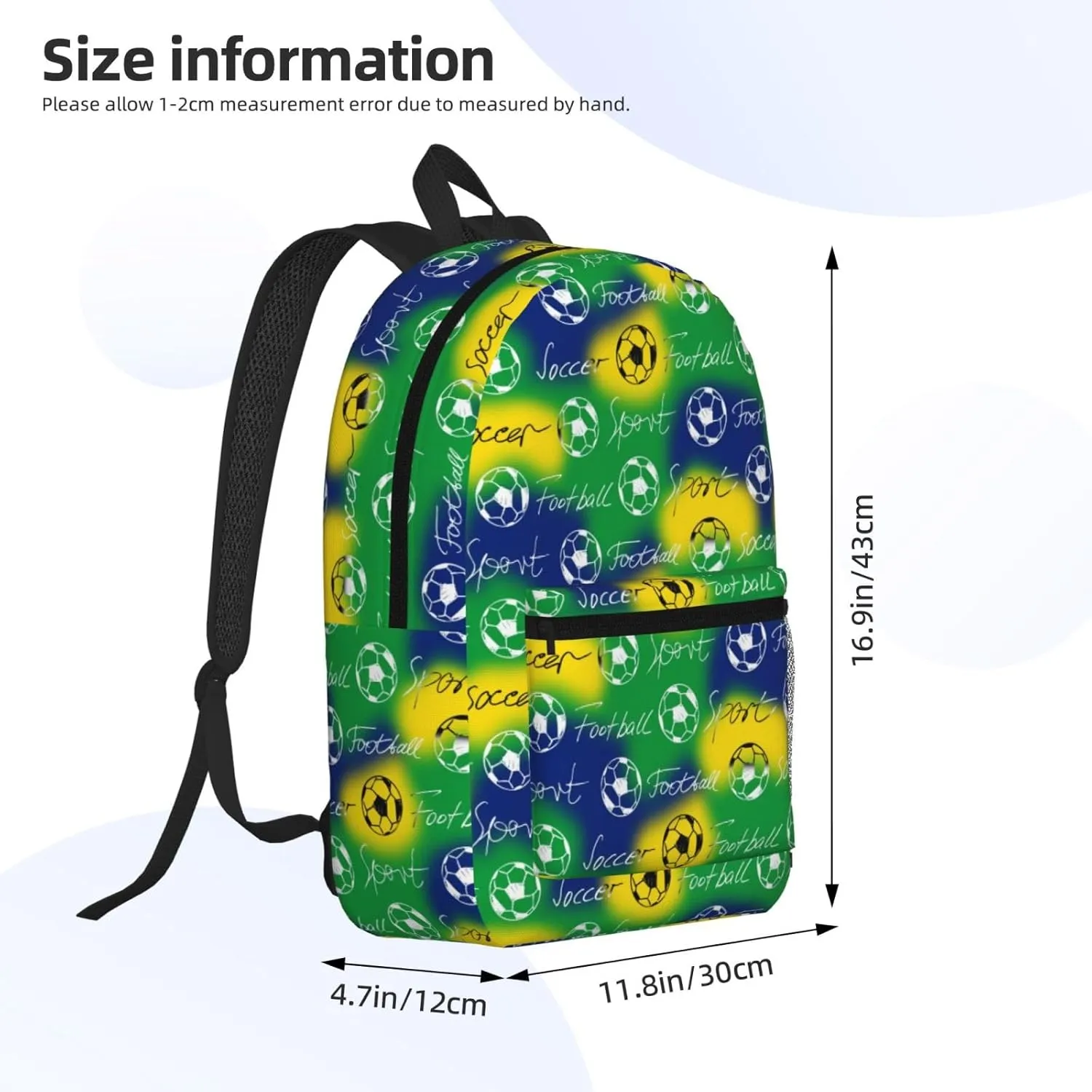 Sport soccer football 17 Inch Backpacks Multipurpose Laptop Backpack Double Shoulder Bag for Men Women Gifts