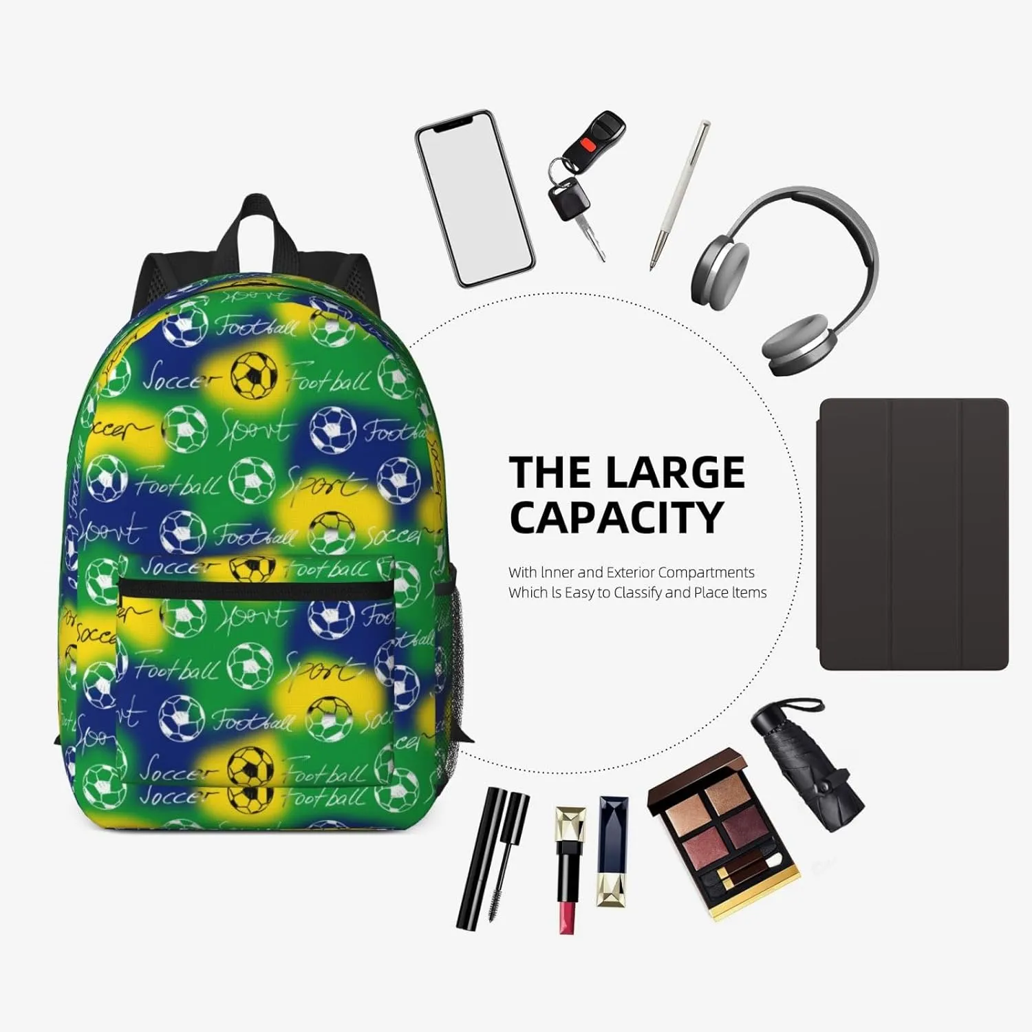 Sport soccer football 17 Inch Backpacks Multipurpose Laptop Backpack Double Shoulder Bag for Men Women Gifts
