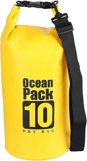 Sportmusies Waterproof Dry Bag - Roll Top Dry Compression Sack Keeps Gear Dry for Kayaking, Beach, Rafting, Boating, Hiking, Camping and Fishing (10L, Yellow)