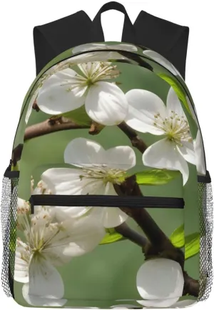 Spring Dogwood Blossoms print Lightweight duffel bag, travel hiking daypack, comfortable backpack, sports bag