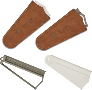 Spyderco Golden Stone/Webfoot Set - Portable Knife and Tool Sharpener, No Oil/Water Needed - 308FCBN